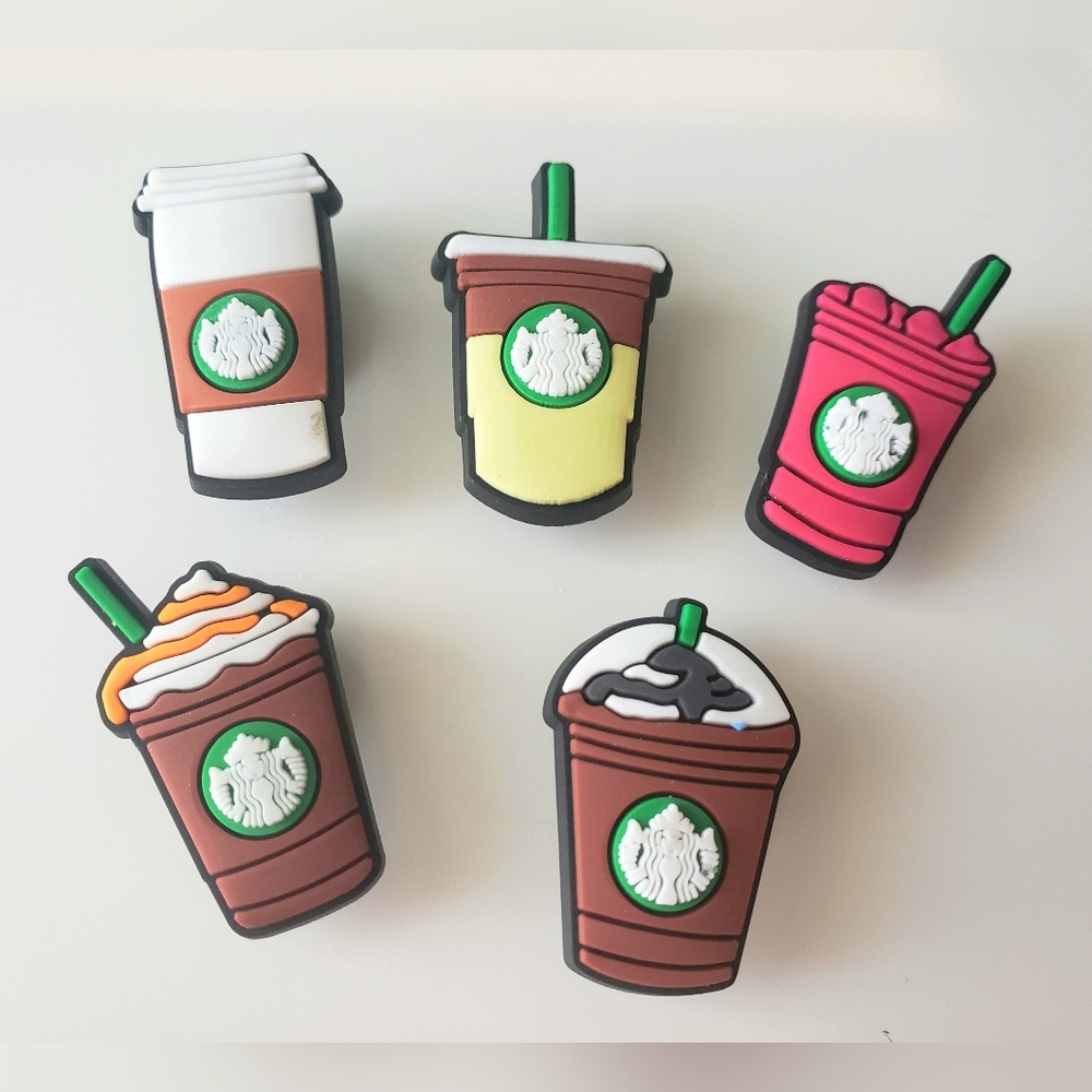 5 x New Croc Charms / Jibbitz, Starbucks style